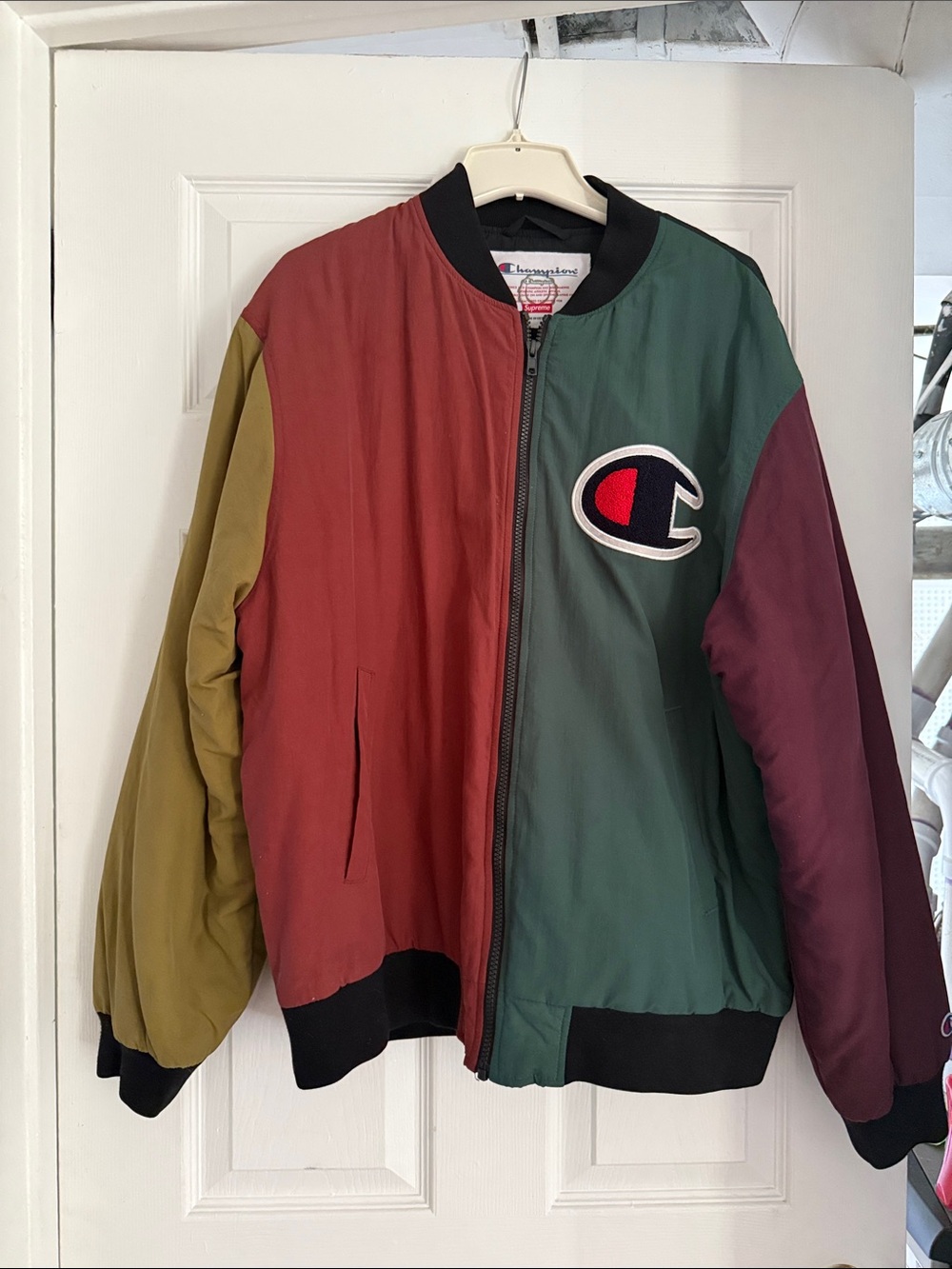 Champion x Supreme Multi-Color Colorblock Bomber Jacket